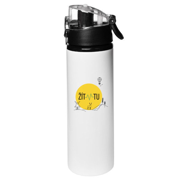 Sportovní kovová láhev  s potiskem Cestovní láhev s motivem cest